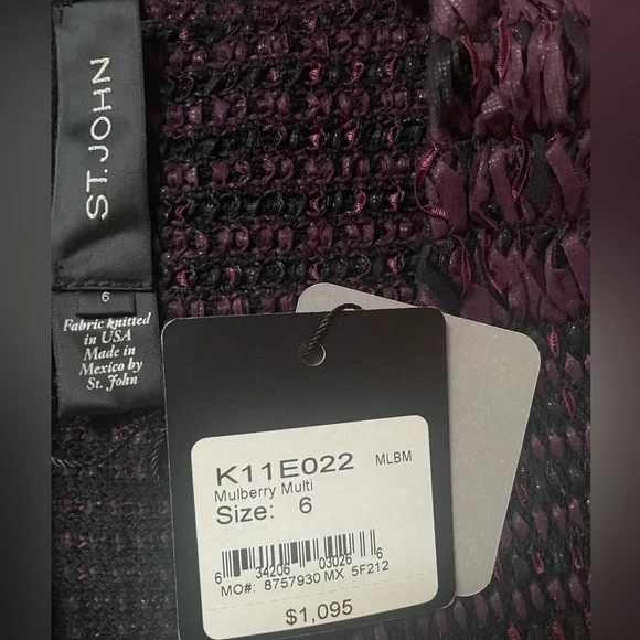 NWT St John Collection Mulberry Knit Dress Size 6 - Picture 7 of 7